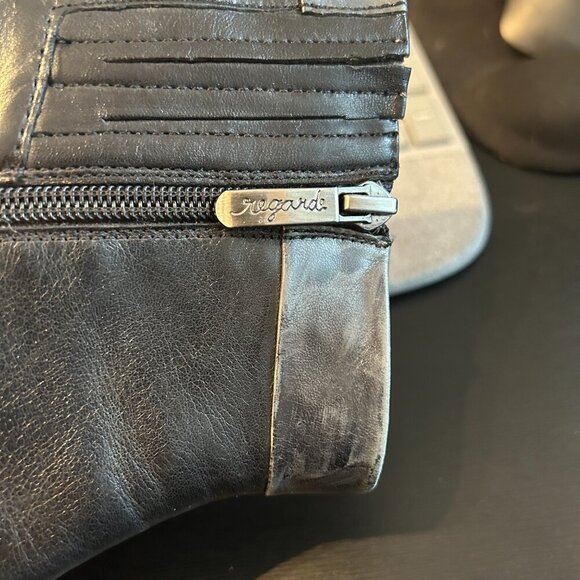 Regarde-Le-Ciel Womens Boot Sz‎ 41 9.5 Black Leather Bootie Block Heel Ankle - Picture 12 of 12